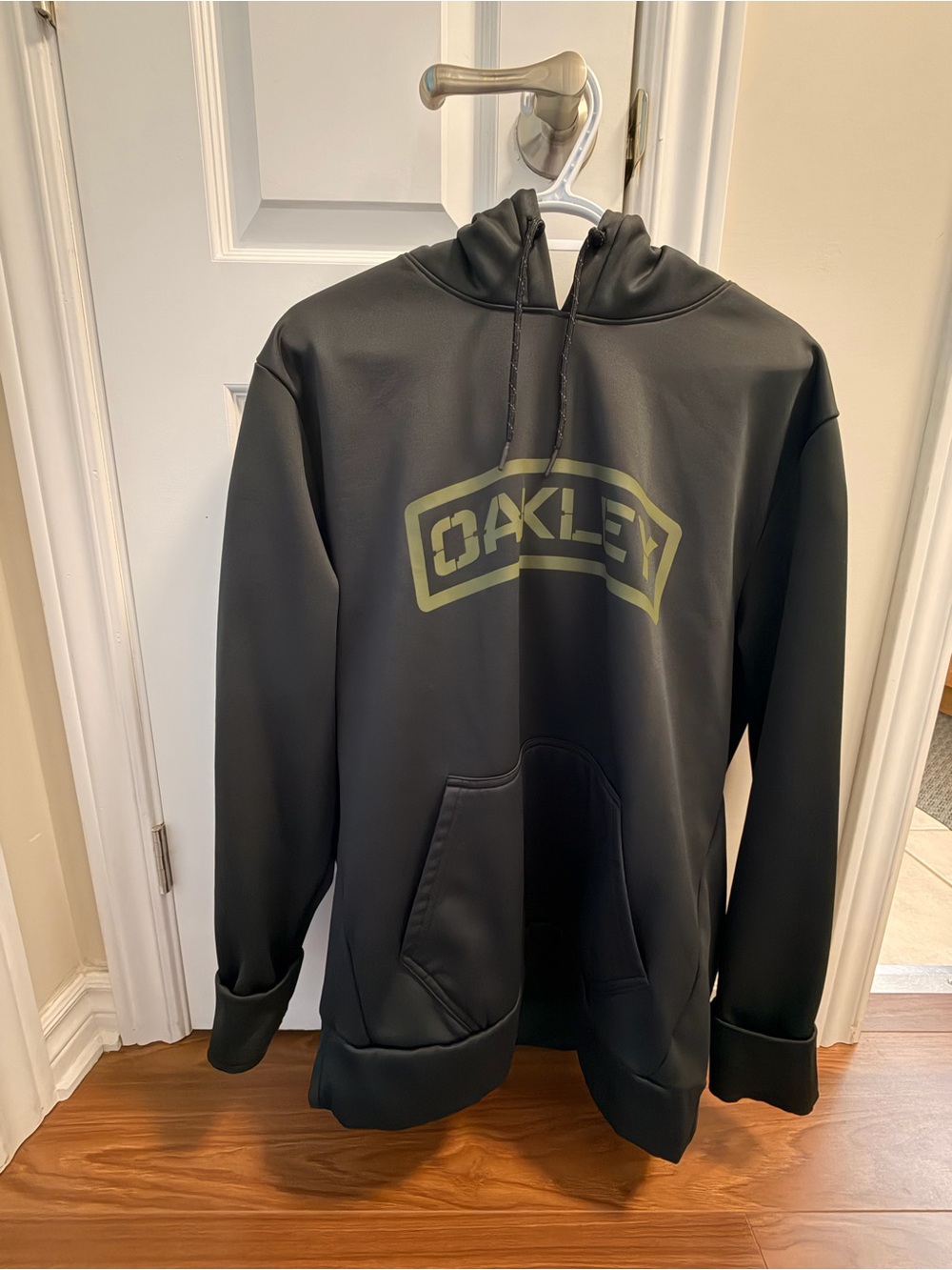 Oakley Black Hoodie with Olive Logo Arc